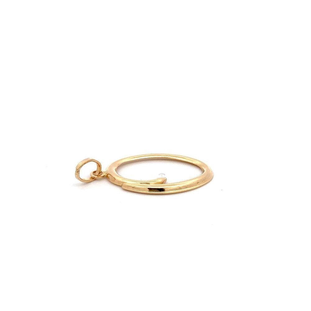 18K Gold Pendant Letter O Initial Alphabet - Picture 4 of 9